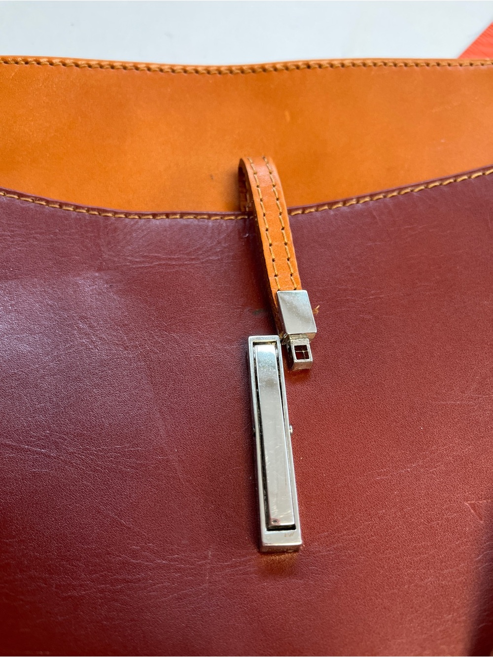 Vera Pelle Genuine Leather Italian Crossbody Shoulder Bag Brown - Picture 7 of 16